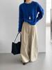 Blue Korean-Style Hollow-Out Round Neck Sweater - Women's Loose, Versatile Knitwear Y1293 for a Bright, Effortless Look