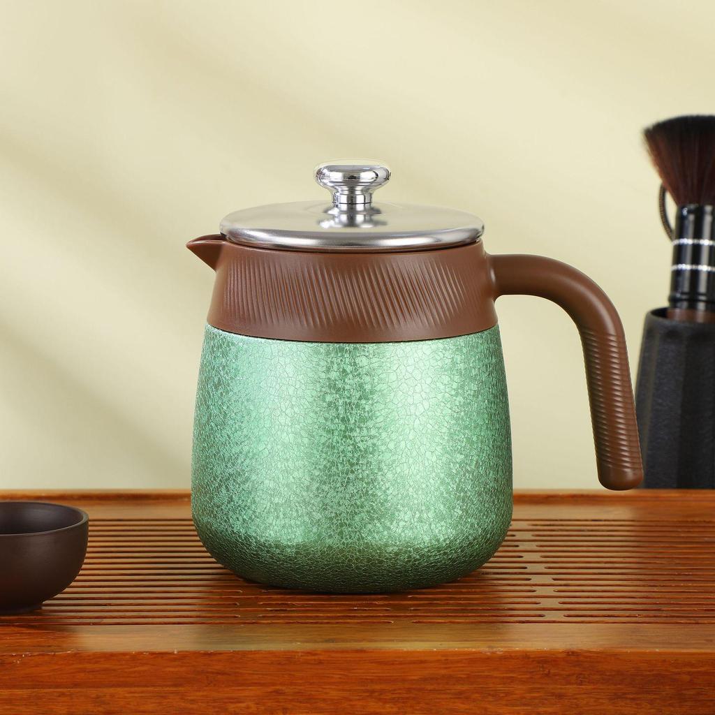 Titanium-Coated Tea Brewing & Stewing Pot - Large Capacity, Insulated, Health-Preserving with Tea-Water Separation.