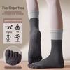 Women's Colorblock Yoga & Pilates Non-Slip Five-Toe Socks - Autumn/Winter Training Special