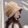 Autumn and Winter Fisherman's Hat with Fleece for Cold Protection Ear Protection Basin Hat Casual Lamb Wool Octagonal Beret