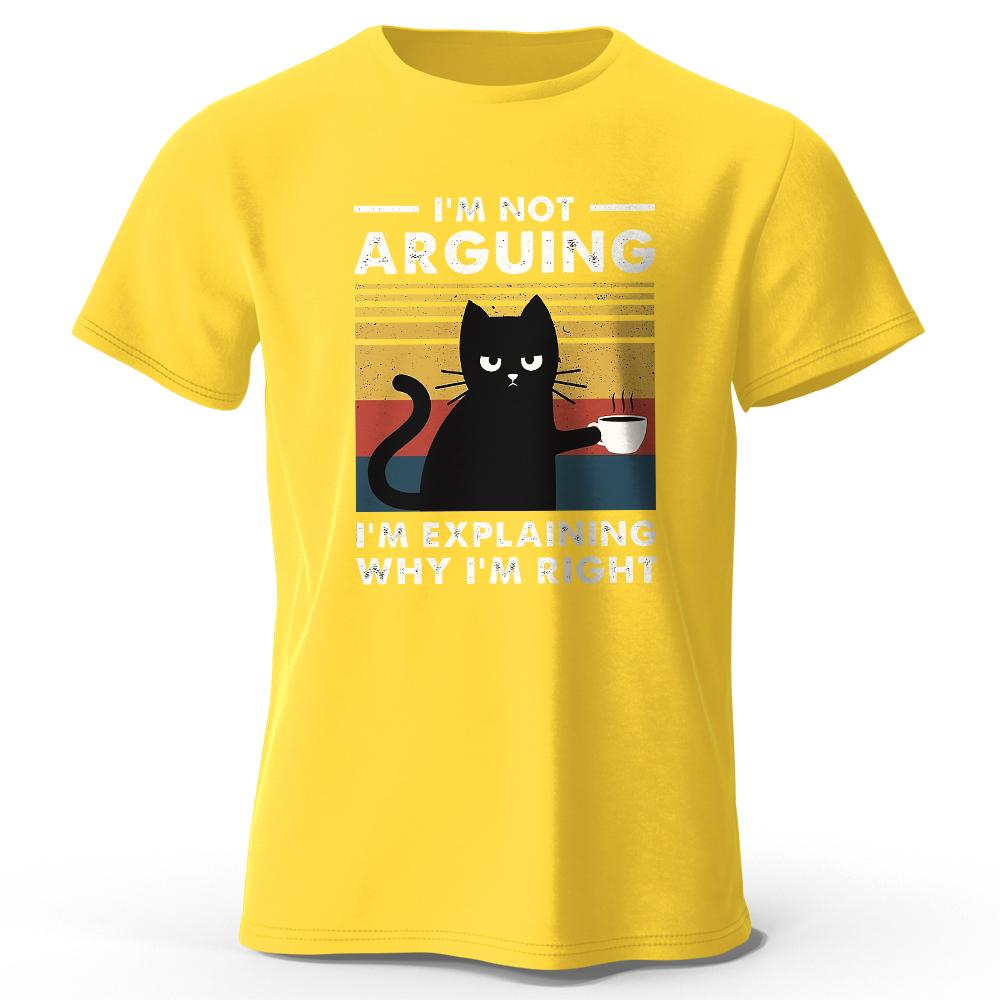 cotton Men's I Am Not Arguing Printed T-Shirt 100% Cotton Oversized Classic Funny Graphic Tees for Men Women Summer Tops