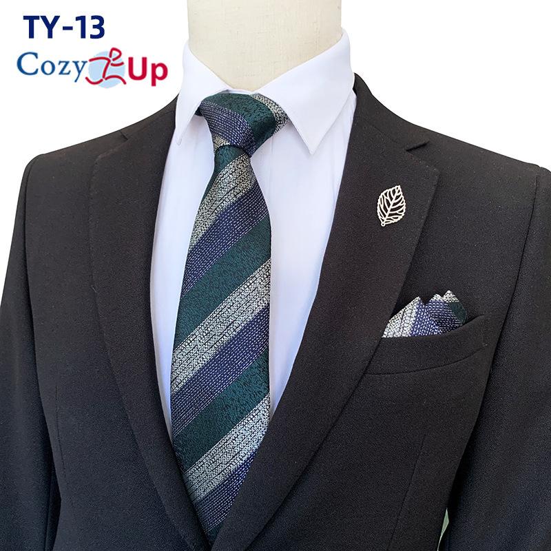 Men Two-piece Tie Set Stripe Necktie  Business Fashion Handkerchief Paisley