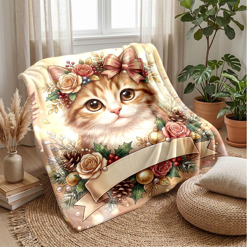 Fantasy Winged Cats Theme blanket Lightweight Warm Flannel Blanket Decorative Throw Blanket for Home Decoration