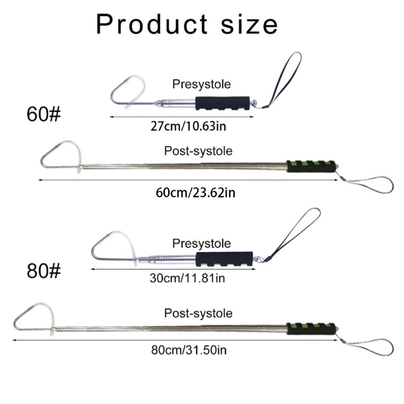 Fishing Gaff Fishing Hook Stainless Steel Strong Sharply Fishing Gaff Hook with Protections Cover Telescopic Fishing Gaff