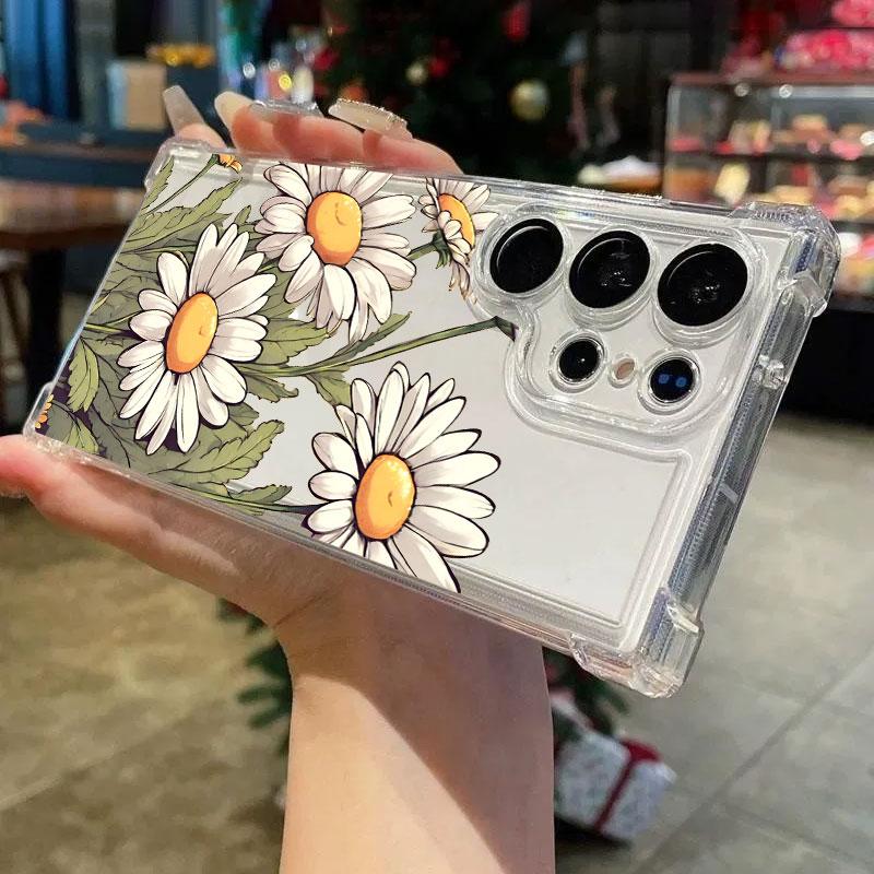 Beautiful Flowers Leaf Phone Case For Samsung Galaxy S25 FE S26 S24 S23 S22 S21 S20 Ultra S26 Plus S25FE Clear Shockproof Cover