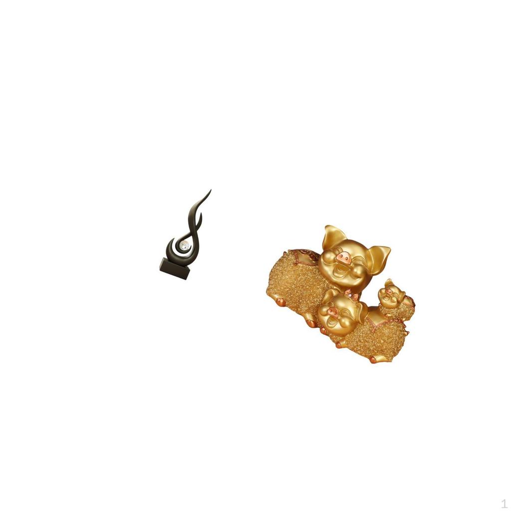 Abstract Flame Pig Resin Sculpture Modern Art Desktop Ornament Collectible Animal Statue for Living