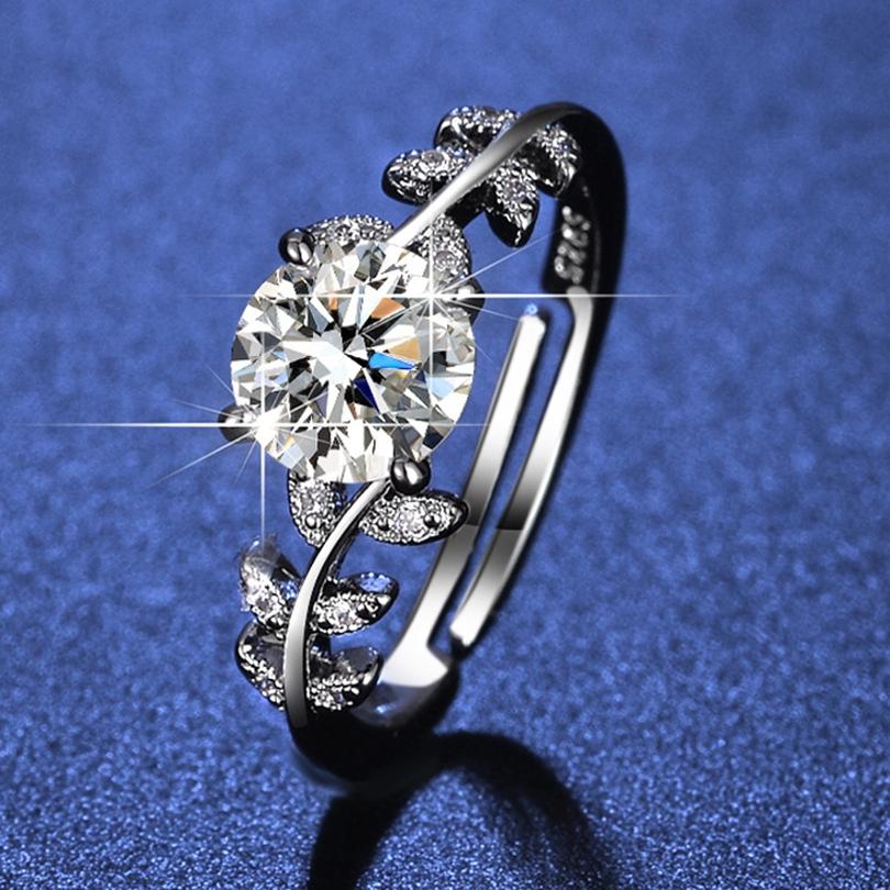 

Hot 925 Sterling Silver Full 5A Zircon Round Ring for Women Fashion Wedding Engagement Party Charm Jewelry Gifts resizable