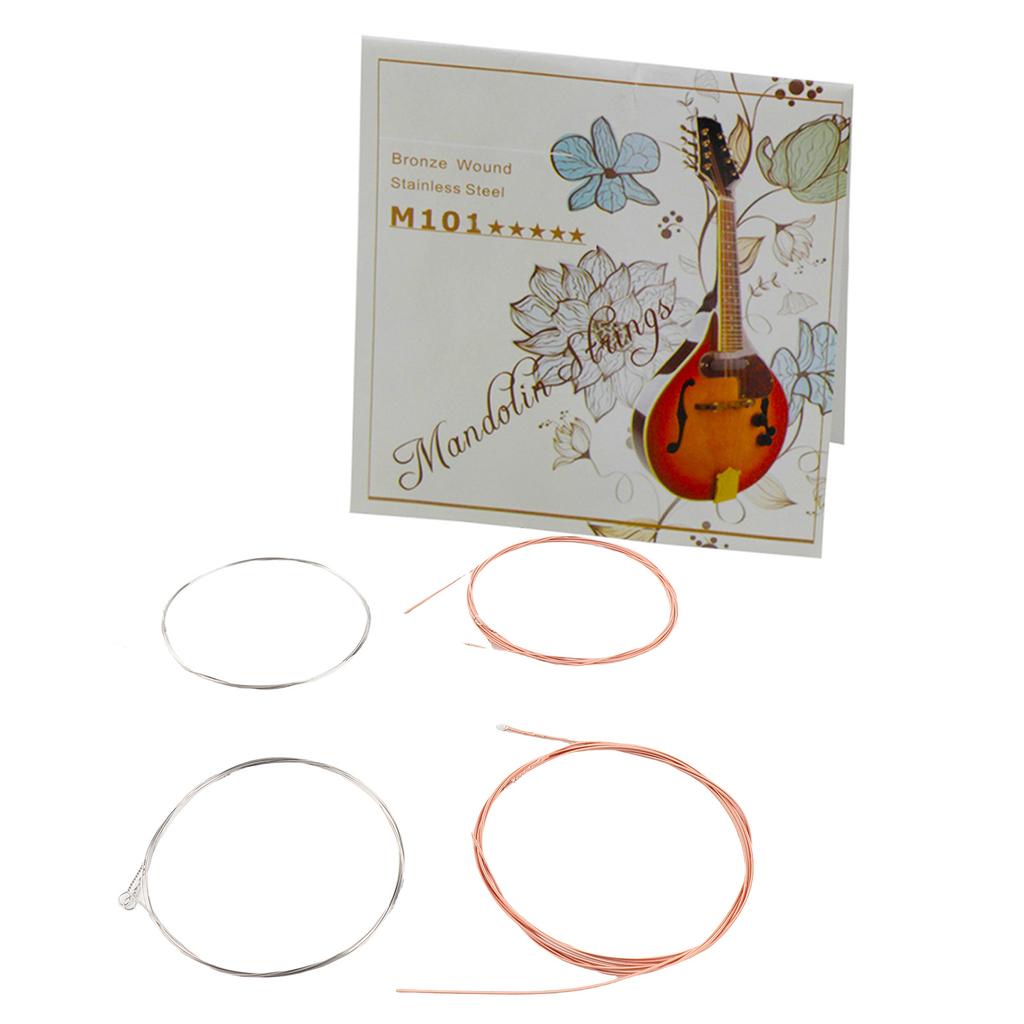 IRIN M101 Full Set Mandolin Strings Bronze Wound Stainless Steel Silver & Gloden Color (.010 .034)
