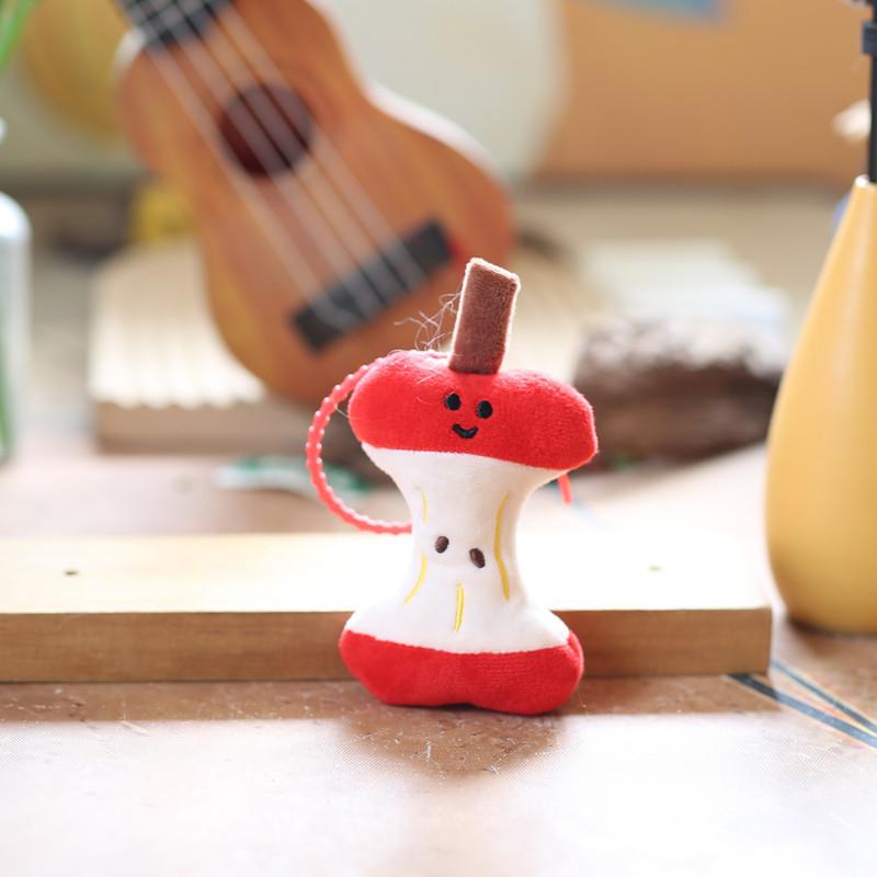 Apple Bone Small Heart Pendant Plush Toy Key Chain For Gift Decoration And