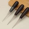 10Pcs Professional Leather Awl with Pointed Tip Wood Handle Sewing Awl Tool For Leather Craft Tailoring Hole Punching