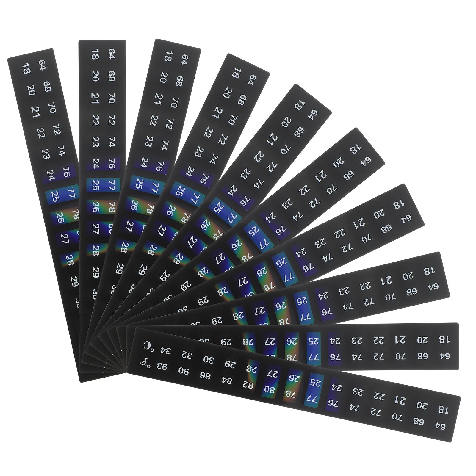 

10 шт. Наклейки Термометр для резервуара для хранения Жидкий кристалл Банка на полоске Рыбный аквариум 13X1.8cm