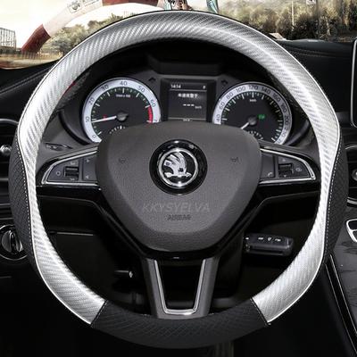 Car Steering Wheel Cover Non-slip Leather For Skoda Octavia Superb Kodiaq Fabia Kushaq Fabia Karoq Rapid Yeti Auto