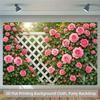 2D Floral Lattice Fence Backdrop 2D Flat Print for Baby Shower & Garden Themed Events