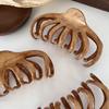 Large French Temperament Solid Wood Color Hairpin - Advanced Oil Painting Feel Shark Clip for Elegant Updo