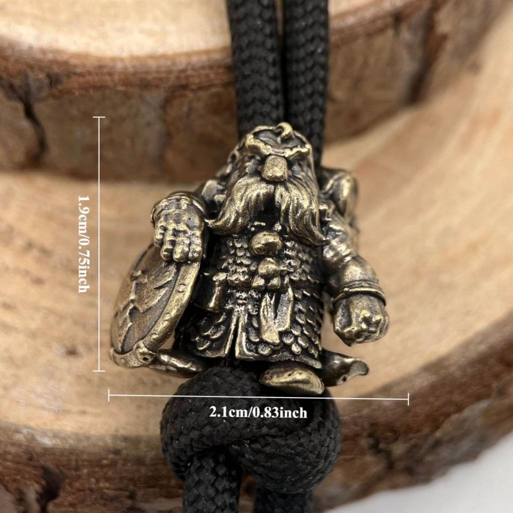 Dwarf Soldier Goblin Brass Knife Beads EDC DIY Woven Bracelets Lanyard Pendant Accessories Men Outdoor Tool Hangings Charms