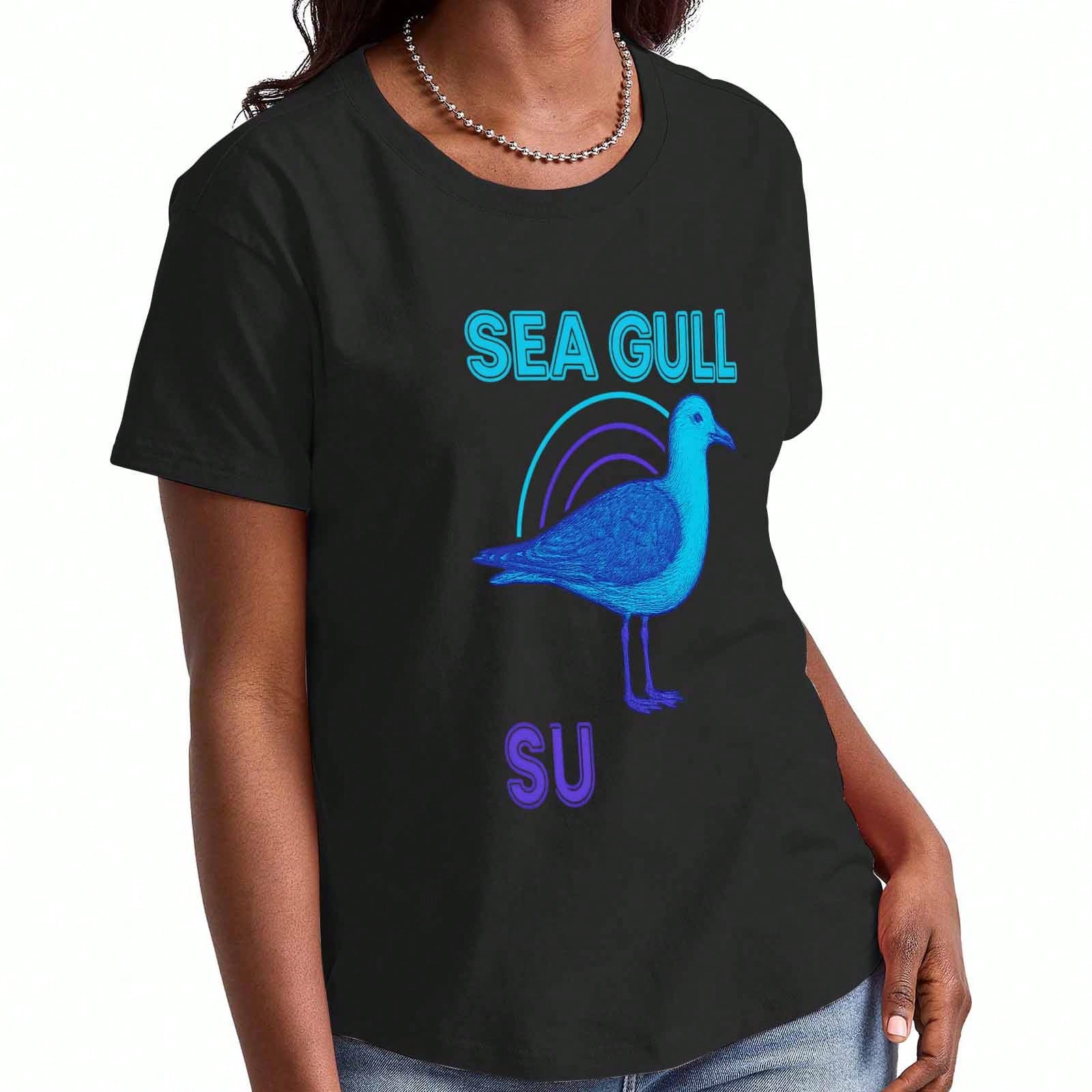 Seagull Coconut Poke Wounisex s Cotton T Shirt, Premium Cotton Graphic, Durable, Casual Fashion. Seagull Gonna Come And Poke You In The Coconut Image S разноцветный