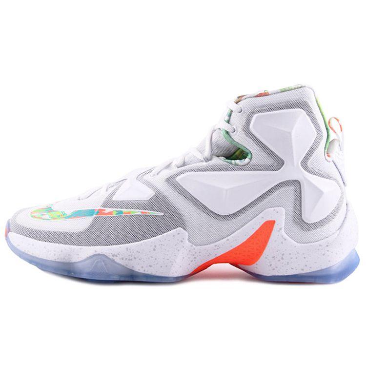 

Мужские кроссовки Nike LeBron 13 Пасха белые чисто-платиновые-яркие-манго-зеленые 807219-108