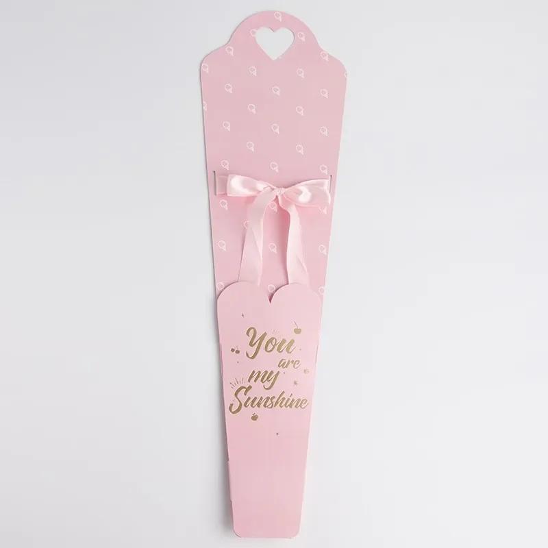 Kraft Paper Teacher's Day Flower Box Gift Box Packaging Box Mother's Day Single Flower Portable Bunch Romantic Decorate Desktop