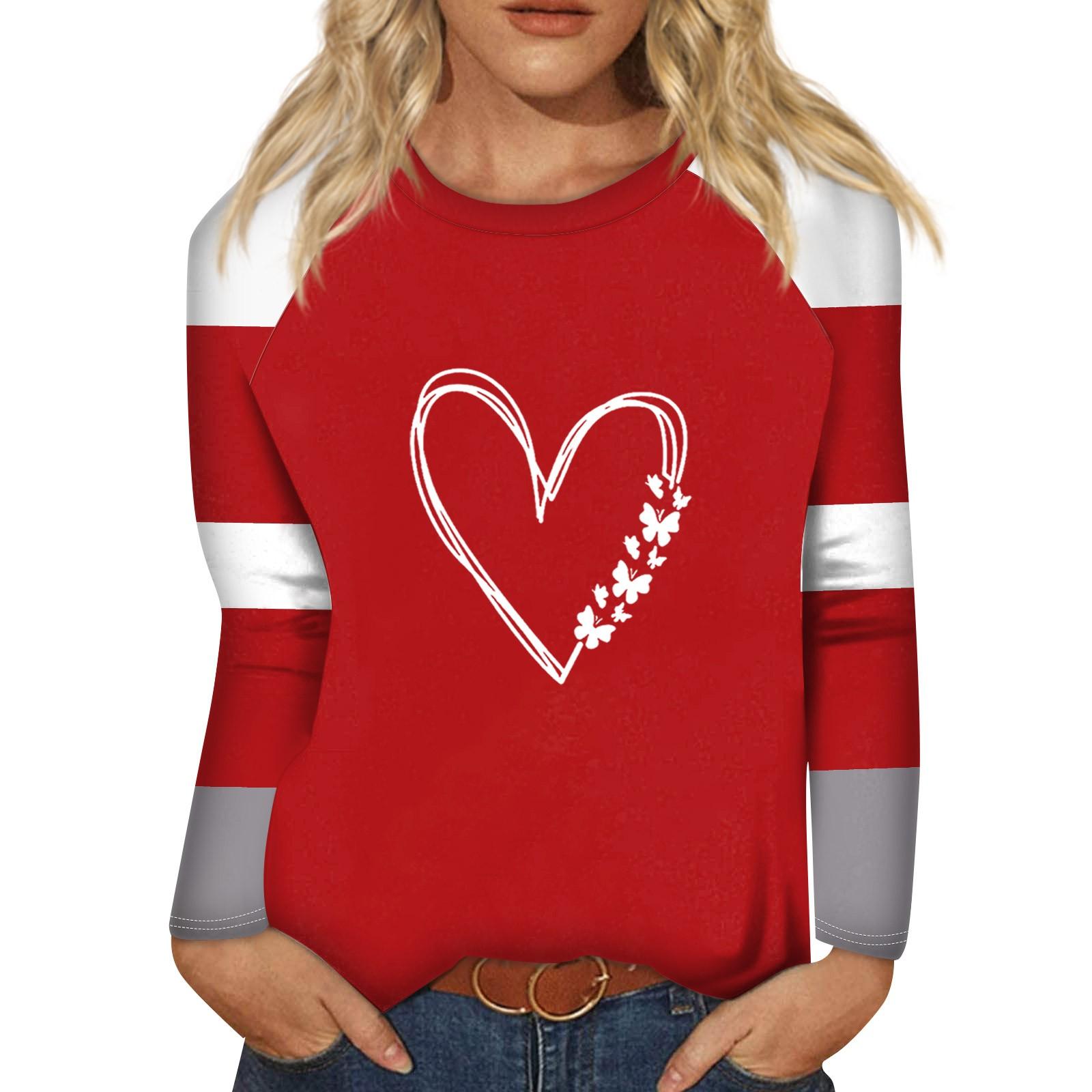 

Рубашка для женщин, модная повседневная футболка с рукавом реглан, круглым вырезом и длинным рукавом, свободная футболка с принтом, женский топ M розовый