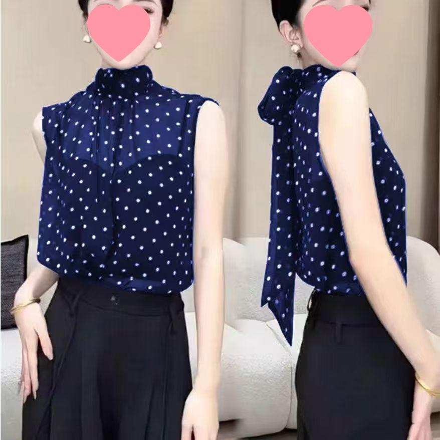 Damen-Oberteil im französischen Stil mit weiten Ärmeln und Pünktchen: Neue Sommer/Herbst Mode, Nischen Design, Elegant & Vielseitig.