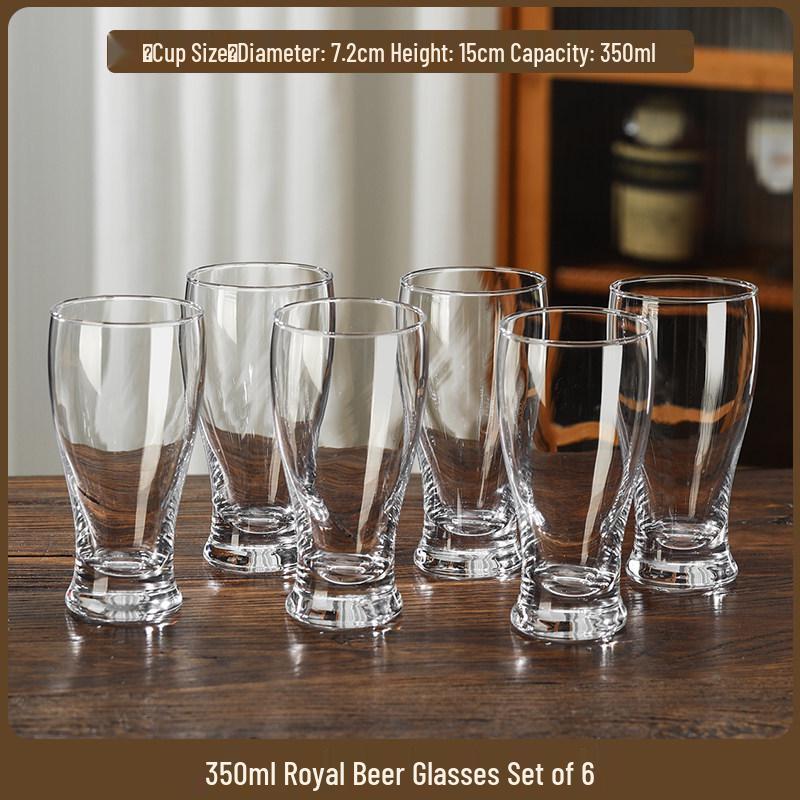 2025 Large Capacity Craft Beer Mug Set - Commercial Grade, Customizable, Thickened Glass for Home and Bar Use