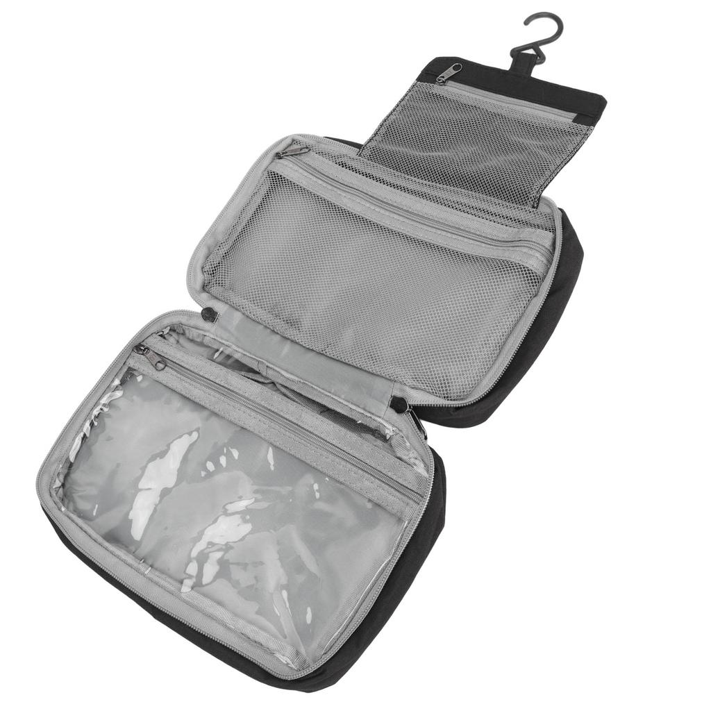 Travel Hanging Toiletry Bag Travel Cosmetic Bag Folded Hanging Toiletry Wash Organizer Pouch for Men Women Black