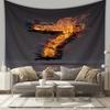 Burning Number 7 Digital Printing Polyester Wall Tapestry Suitable For Use In Living Rooms Bedrooms Offices Bars Party