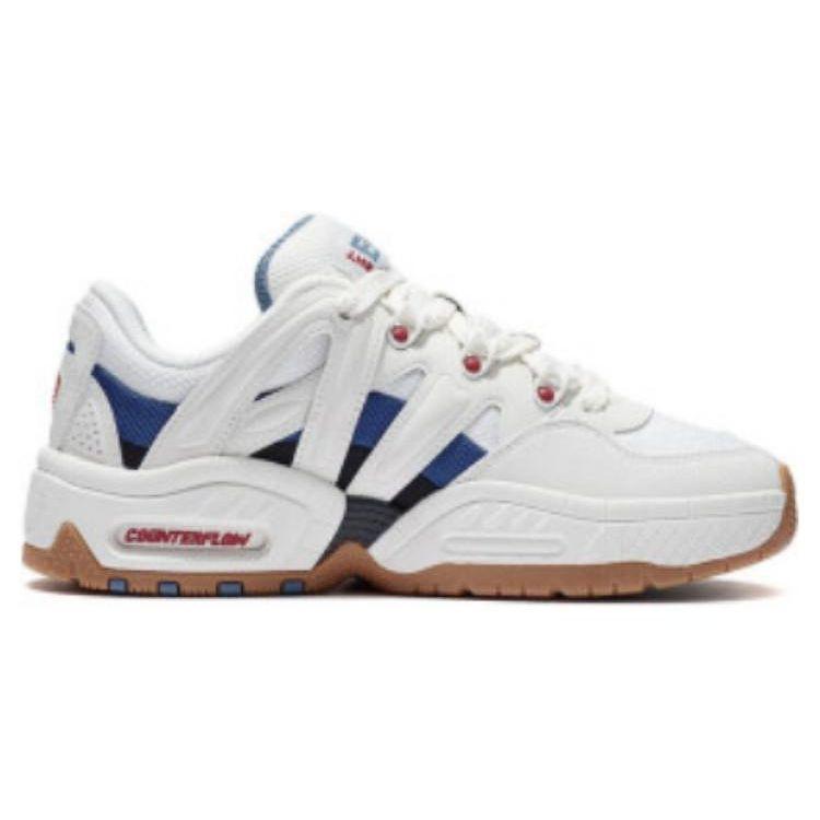 Li Ning CF Yu 2.0 Thick Sole Height Increasing Cushioning Rebound Versatile Bread Shoes Low Top Casual Shoes Women Sneakers Cloud-White AGCS070-4