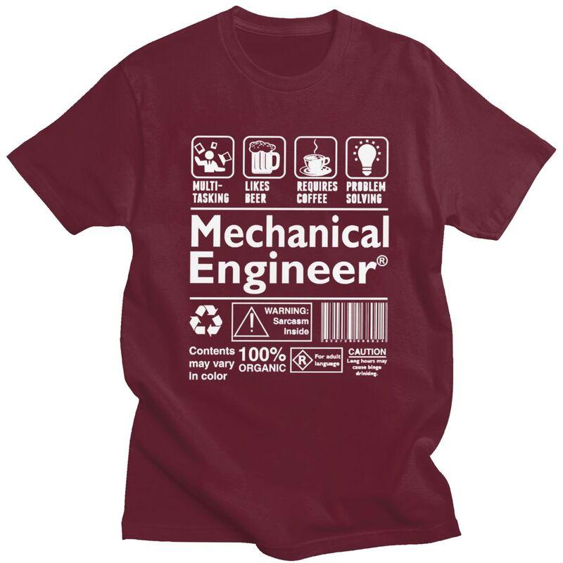 Custom Mechanical Engineer T Shirts Men 100 Cotton Tees Tshirts ShortSleeve Tshirt