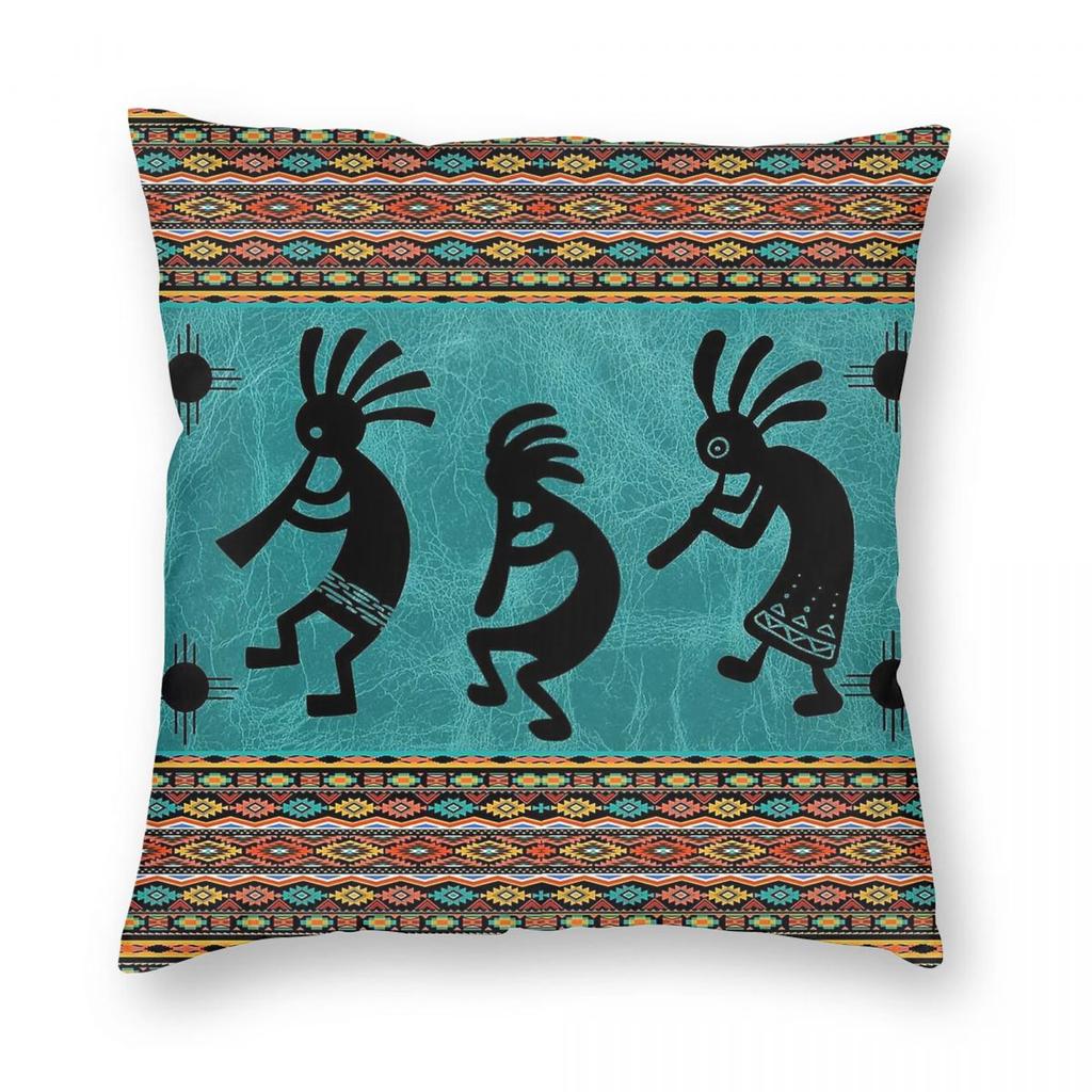 Kokopelli Tribal Zia Symbol Square Pillowcase Polyester Linen Velvet Creative Zip Decorative Sofa Cushion Cover Wholesale x