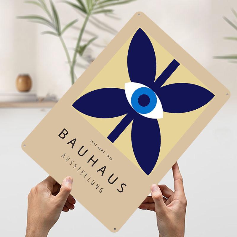 

BAUHAUS Flower Eye Tin Plaque Poster Customized Wall Art Retro Vintage Metal Signs for Man Cave Mancave Decoration Room Decor 20x30cm（7.8x11.8inch）