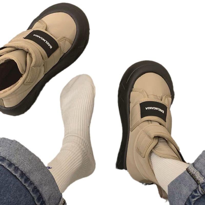 Winter Bread Cotton Shoes Women's Winter New Fashion Velcro Versatile Thick-soled Waterproof Non-slip Velvet Snow Boots