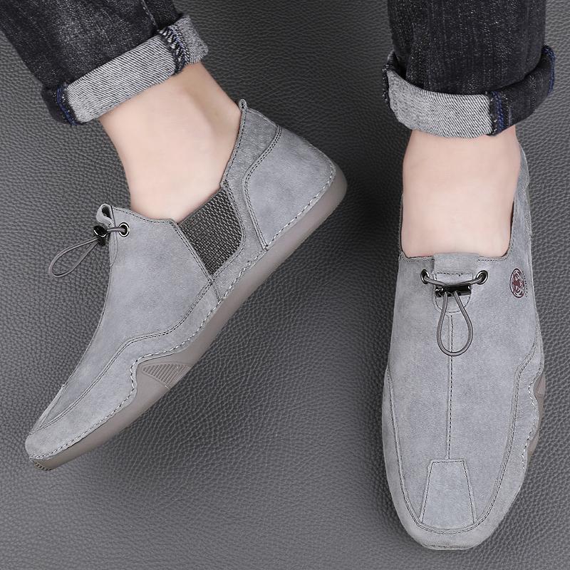 Fashion Fashionable Outdoor Breathable Soft Soled Casual Bean Shoe for Spring New Men Comfortable Two-layer Pigskin Casual Octopus Shoes