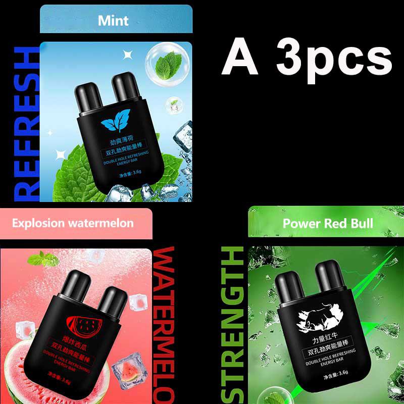 3Pcs Combinations Of Nasal Energy Stick Double Hole Energizing Energy Bar Aromatherapy Nasal Inhaler Energy Vapors Stick
