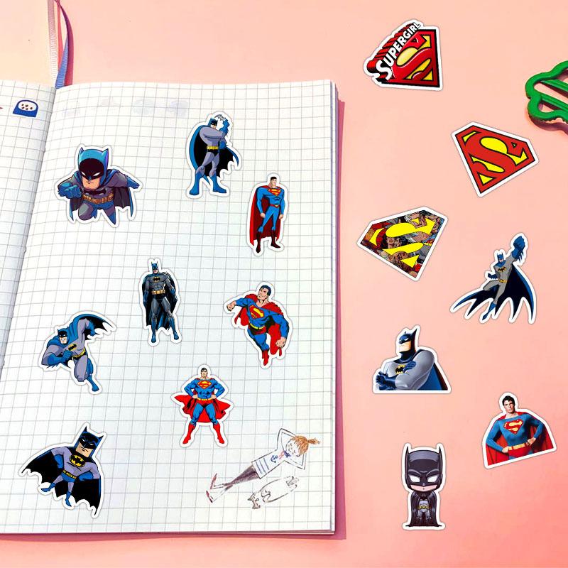 45PCS Stickers Anime Batman Sticker Decals DIY Skateboard Car Motorcycle Cool Superhero Sticker for Kids Toys