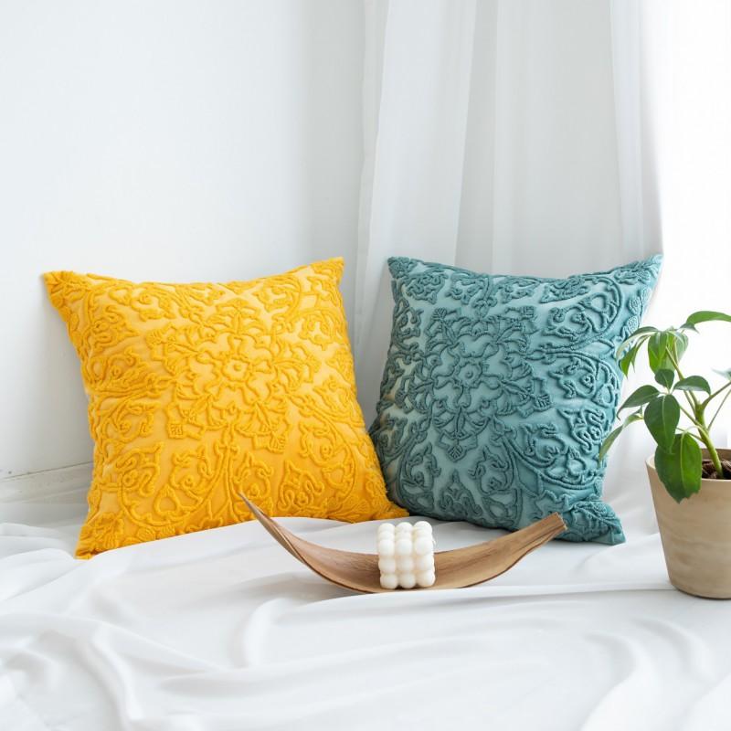 Luxury Cotton Linen Velvet Embroidered 3D Hollow Pillow Cover 45x45cm Sofa Decor Christmas New Home