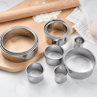11 ks/sada kulatých dortových pěnových kroužků z nerezové oceli, formy na sušenky, kuchyňské pečivo, kráječe knedlíků, DIY vaření a pečení, nástroje