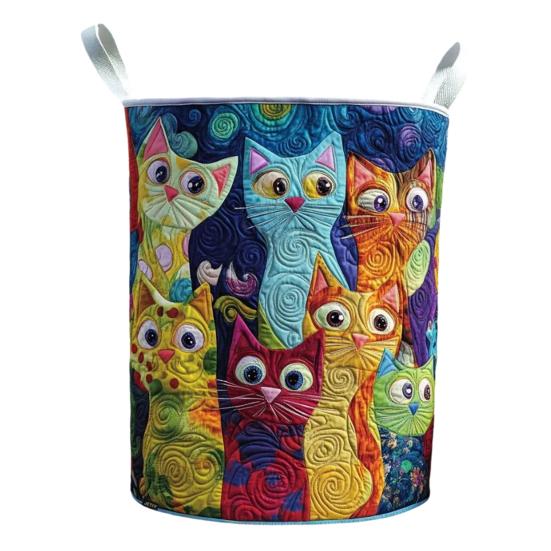 Quilted Floral Laundry Basket Fabric Boho Storage Hamper with Handles Foldable Large Capacity Laundry S 2090₽