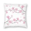 Kirschblütenblumenpflanze Quadratische Kissenhülle Polyester Leinen Samt Bedruckte Dekorationskissenhülle Sofa Sitzkissenbezug x