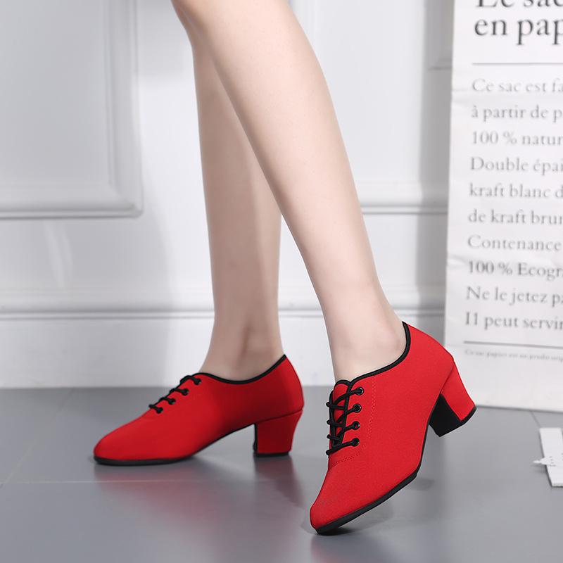 Comfort Latin Dance Shoes Woman Teacher Adult Oxford Shoes Modern Square Ballroom Canvas Women Shoes Comfortable Sneakers Female
