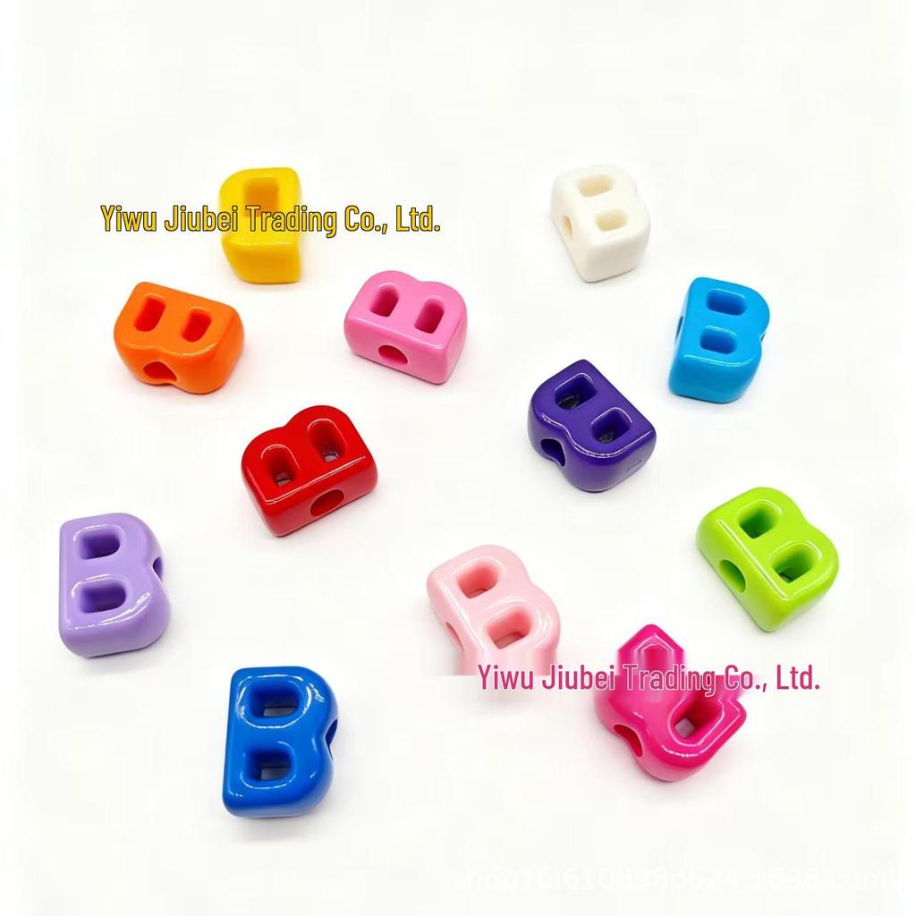 Colorful Acrylic Alphabet 'A' Beads for DIY Keychains & Charms