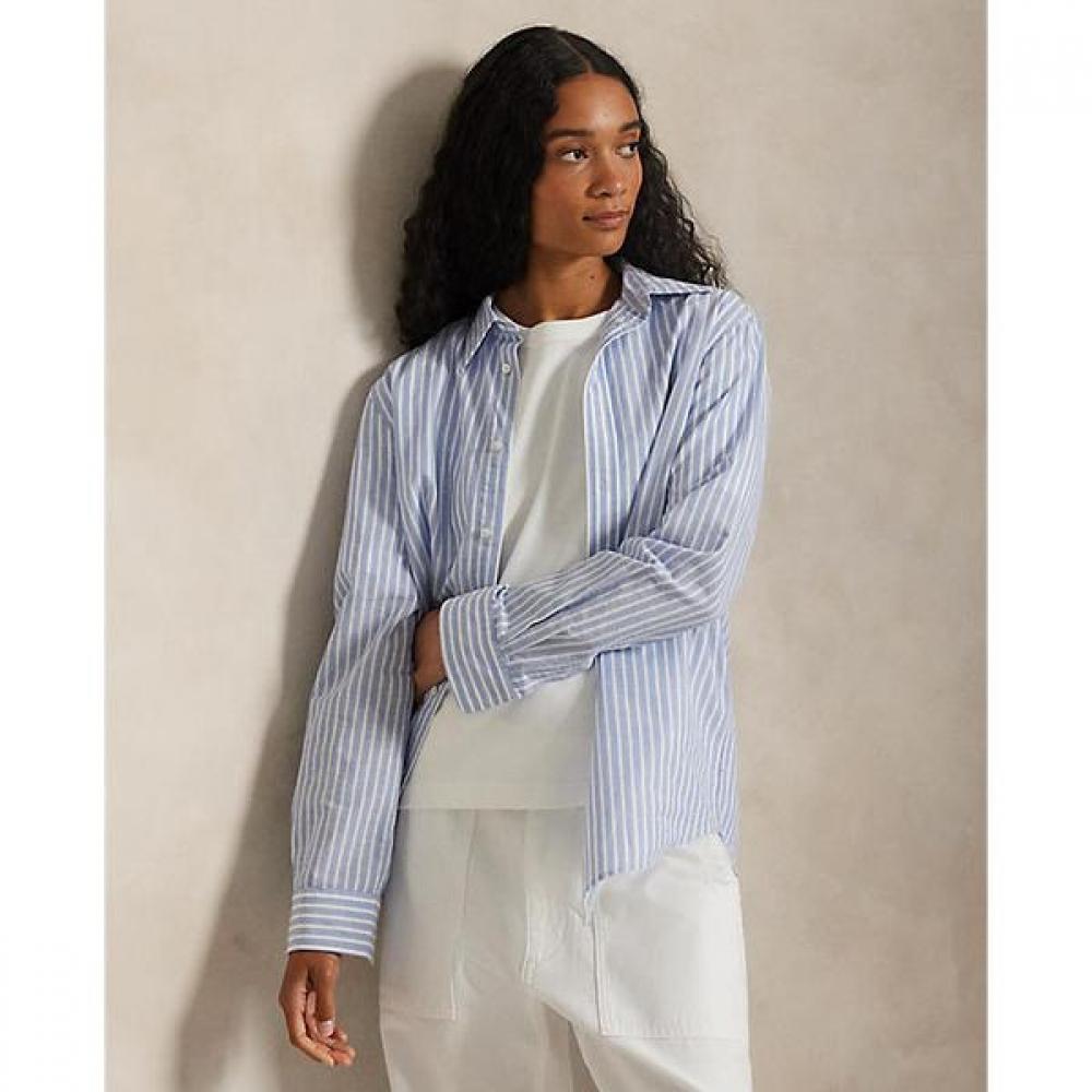

Polo Ralph Lauren Women S Stripe Cotton Linen Shirt wmpoShtndo21096400 XS