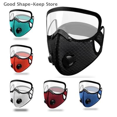 Fahrrad-Gesichtsmaske für Herren mit Filterbrille Waschbar Wiederverwendbar Sport Staubdichtes Bandana Aktivkohlefilter Outdoor-Schutz