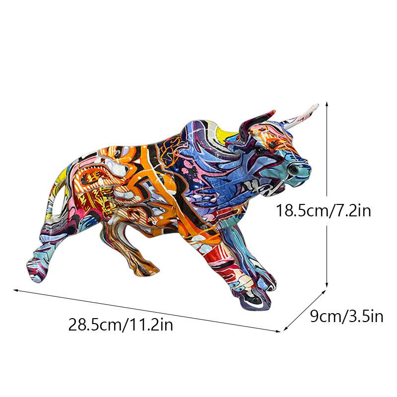 Nordic Creative Nordic Creativity Wall Street Resin Bull Figurine Cattle OX Statue Home Decorations Bull Art Desktop Decor Sculp