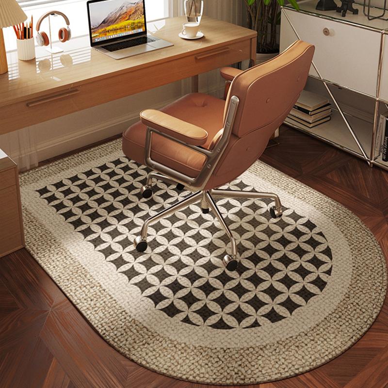 VIKAMA Luxury-Inspired Arched Computer Chair Mat, Bedroom Vanity Table Rug, Silent Gaming Chair Foot Pad, Home Decoration
