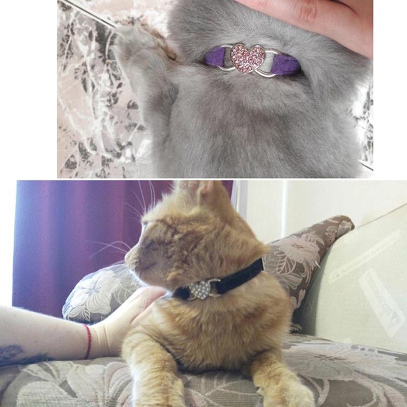 Cat Collar with Bell Necklace for Cat Strap Kitten Collar Breakaway Dog Collar Anti-strangling Armrests for Cat Necklace MBO05