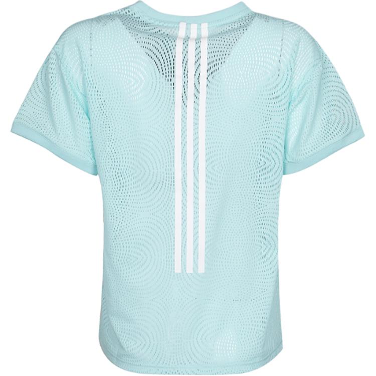 adidas Neo Sports Casual Series Round Neck Fashion Versatile Short Sleeve Drop Shoulder T-Shirt Women T-Shirts Blue CF9797