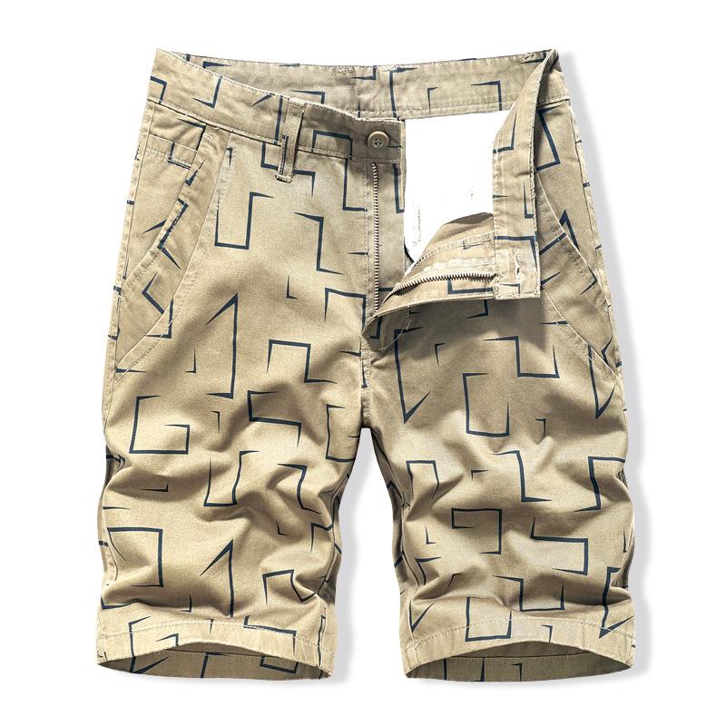 New Summer Casual Short Men Fashion Stripe Cargo Shorts Cotton Jogger Kneel Length Breeches  Mens Sports Shorts