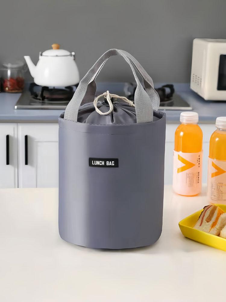 1PC autumn and winter new cylinder insulated lunch box bag aluminum foil portable round bento bag suitable for work 1577₽