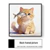Modern Minimalist Kitten Cartoon Decorative Canvas for Living Room & Restaurant Wall Hanging